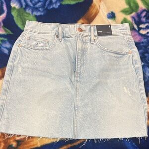 Express Light Blue Denim Mini Skirt - High Rise